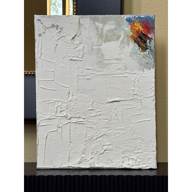 Are you looking for an impactful piece of art? Then consider this moderately sized textured abstract monochromatic...