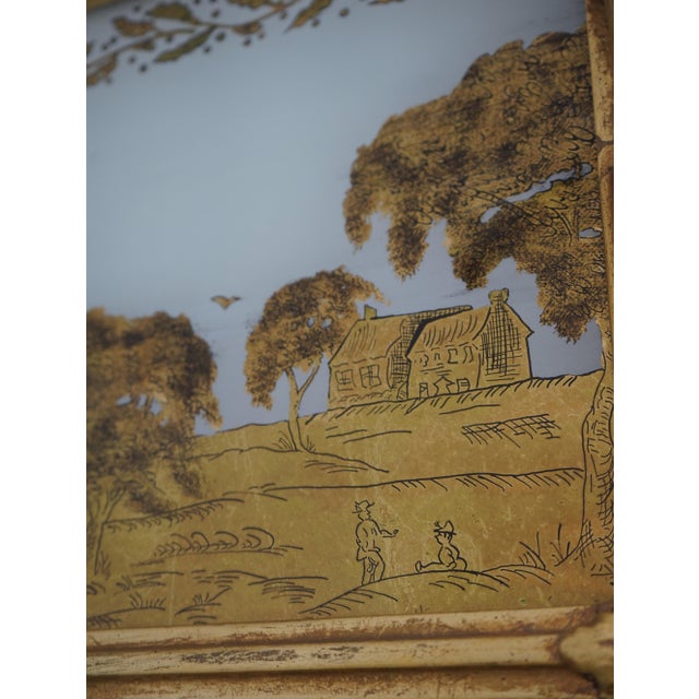 Traditional Friedman Brothers Eglomise Top Federal Mirror For Sale - Image 3 of 12
