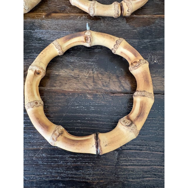 Mid 19th Century Vintage “Hard-to-Find” Bamboo Curtain Rings - Set of 14 - Chinoiserie For Sale - Image 5 of 5