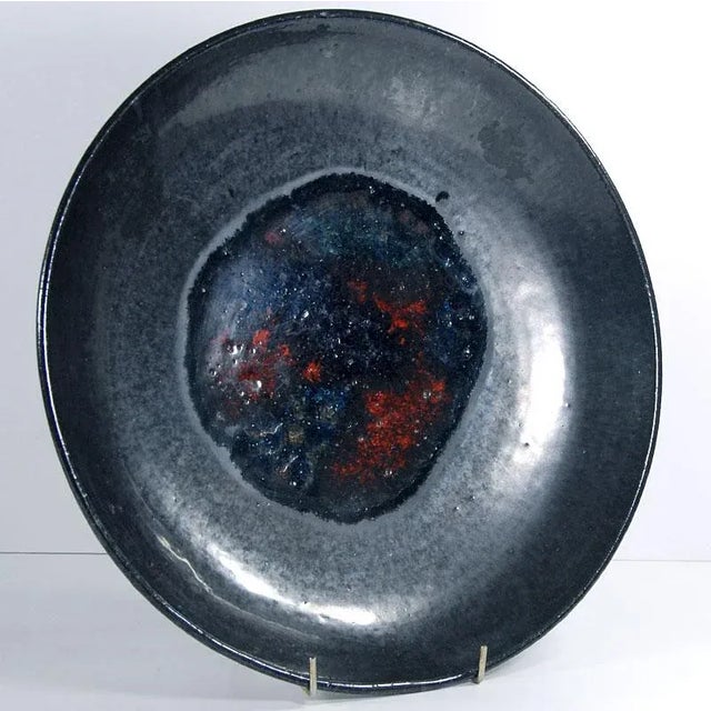 Black Studio Pottery Ceramic Bowl, Belgium, 1960s For Sale - Image 8 of 10