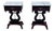 Pair of Vintage Kimball Marble Top Lyre Pedestal End Tables For Sale