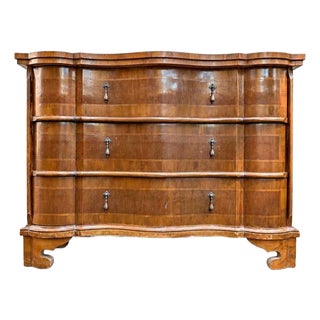 Antique Italian Baroque Style Burl Walnut Chest For Sale