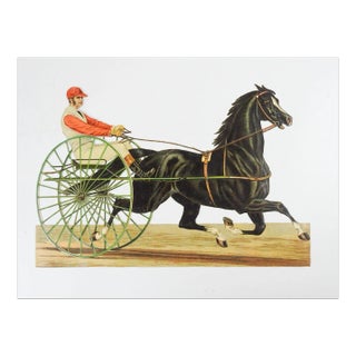 Antique Victorian Trotting Horse Diecut Print For Sale