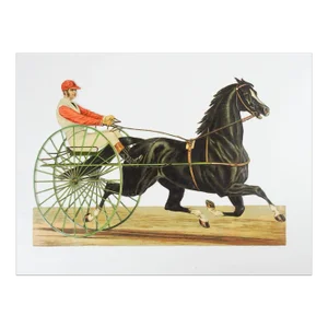 Antique Victorian Trotting Horse Diecut Print