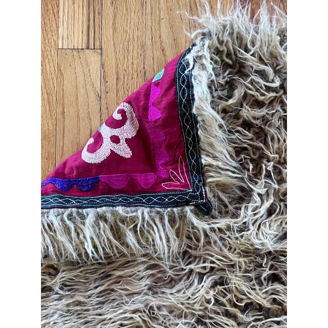 1970s 1970s Suzani & Alpaca Blanket For Sale - Image 5 of 12