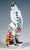 Excellent meissen porcelain figurine: clown standing with legs apart, face painted white, wearing a black and white...