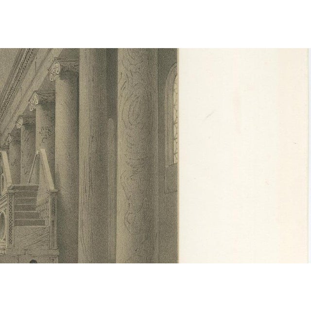 Cream After Bayot, Basilica of San Lorenzo Fuori Le Mura Interior, 1869, Lithograph For Sale - Image 8 of 12