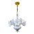 Vintage Italian White Murano Styled Calla Lilly Chandelier Brass Lighting 1970s For Sale