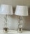 Pair of mid century lamps- heavy glass globes on chrome base.Karl Springer style.