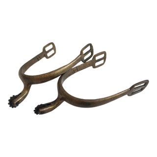 Antique Brass Cavalry Spurs, a Pair For Sale