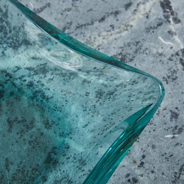 Erwin Walter Burger Rectangular Handblown Glass Bowl by Erwin Walter Burger for Fontana, Italy 1950s For Sale - Image 4 of 18