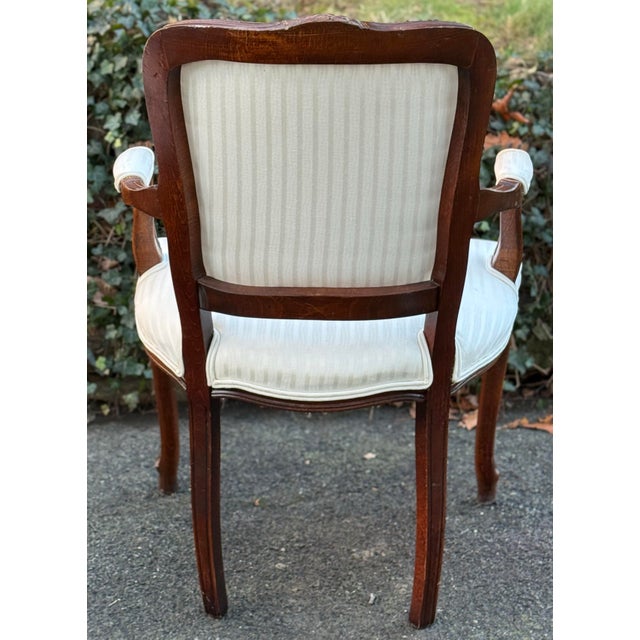 1980s Late 20th Century French Louis XV Fauteuil Armchairs - A Pair For Sale - Image 5 of 12