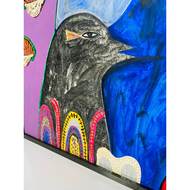 Monumental Mixed Media Painting by Mexican Artist Jesus Tellosa, Signed & Dated For Sale - Image 4 of 18