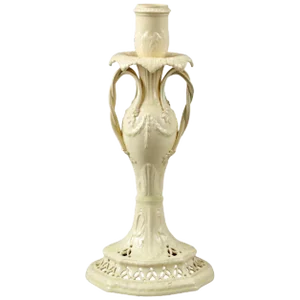 18th Century Creamware Candlestick with Twisted Handles
