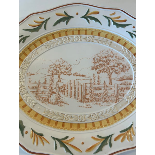 This Fitz&Floyd platter is in the grand haven pattern. Fitz&Floyd brings some timeless elegance to your dinner table.