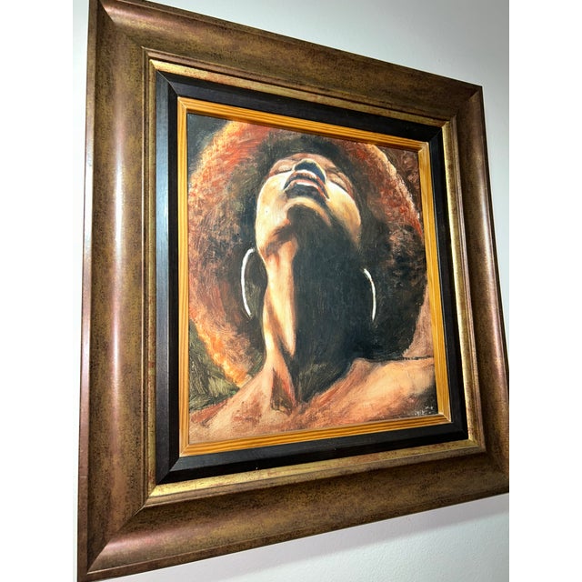 Contemporary Original Oil Portrait by Nakazzi Hutchinson, Framed – Contemporary Jamaican Art For Sale - Image 3 of 9