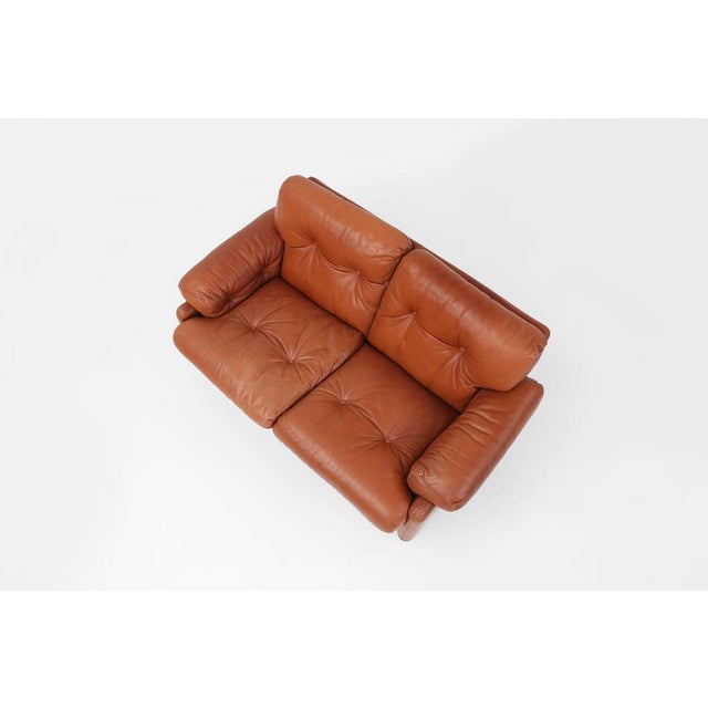 Brown Leather Coronado 2-Seater Sofa by Tobia Scarpa for B&B Italia, Italy, 1960s For Sale - Image 17 of 18