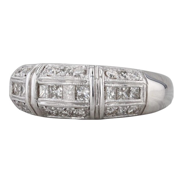 0.75ctw Diamond Ring 14k White Gold Size 8 Wedding Anniversary Band For Sale