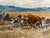 Textile Vintage Western Pioneer Wagon Train Landscape Painting, Signed, Oregon Trail Americana. For Sale - Image 7 of 10