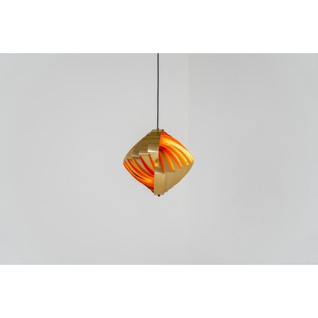 “konkylie” pendant light by louis weisdorf for lyfa (denmark, 1960s). A strong, sculptural design with a clear...