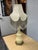 Victorian Vintage Porcelain Table Lamp With Victorian Beaded Fringe Lamp Shade For Sale - Image 3 of 12