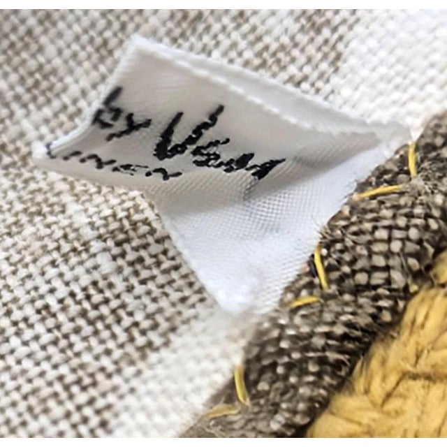 Vera Neumann Round 58" Cotton Tablecloth With Fringe For Sale - Image 10 of 10
