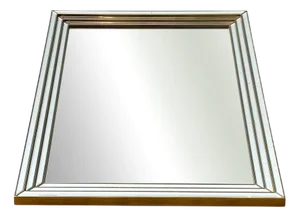 Wall Mirror Framed with Beveled Mirror Glass