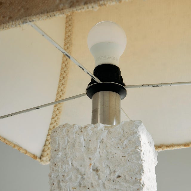 Metal Brutalist Concrete Table Lamp For Sale - Image 7 of 11