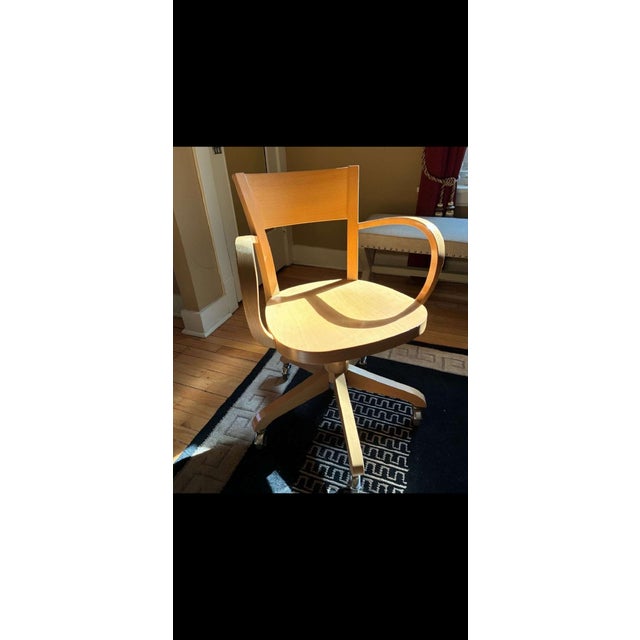 Mid-Century Modern Bentwood Swivel Office Chair by Antonio Calligaris For Sale - Image 3 of 8