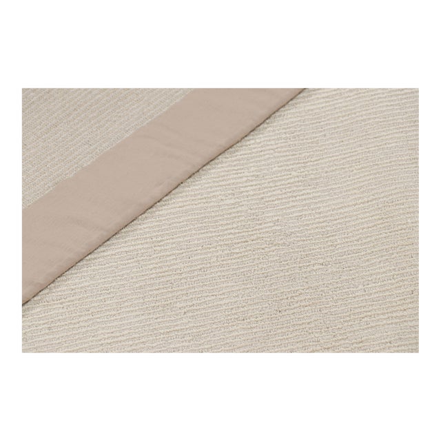 Rug & Kilim’s Extra-Long Runner Rug in Textured Monochrome White Tones & Striae For Sale