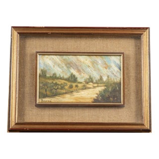 Roberto Beccari, Landscape Avenue, Canvas Painting, Framed For Sale