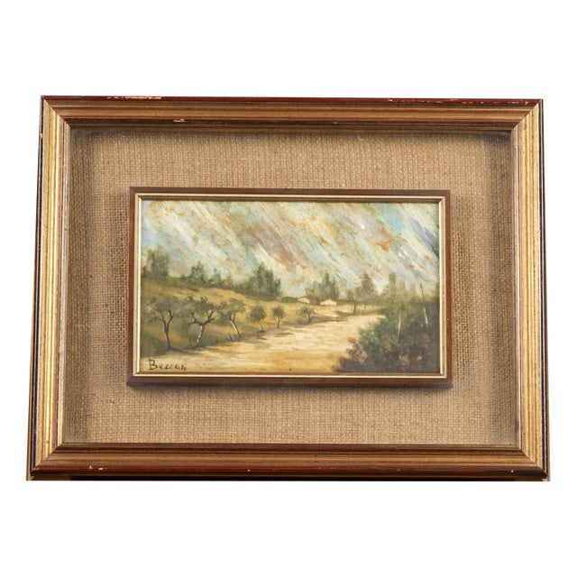 Roberto Beccari, Landscape Avenue, Canvas Painting, Framed For Sale