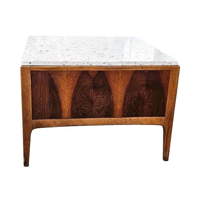 1960s Lane Rhythm Model 997-92 Walnut Cabinet End Table With Marble Top, C. 1962–1966 For Sale - Image 5 of 14
