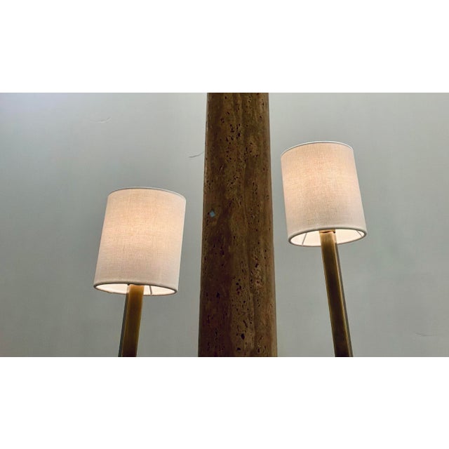 Modern Currey & Company Modern Travertine Commune Chandelier For Sale - Image 3 of 6
