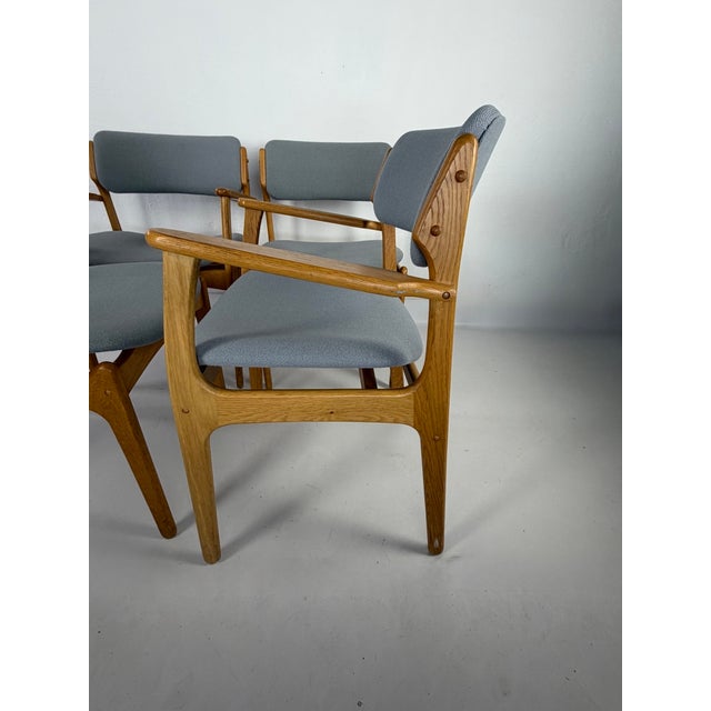 Mid-Century Modern Vintage Danish Oak Chairs by Erik Buch for Oddense Maskinsnedkeri, 1960s, Set of 5 For Sale - Image 3 of 11
