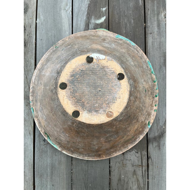 Late 19th Century Late 19th Century Large Green Glazed Antique French Terracotta Tian Bowl For Sale - Image 5 of 8