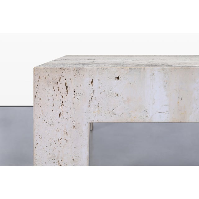 Vintage Italian Modern Sculptural Travertine Coffee Table, 1970s For Sale - Image 9 of 12