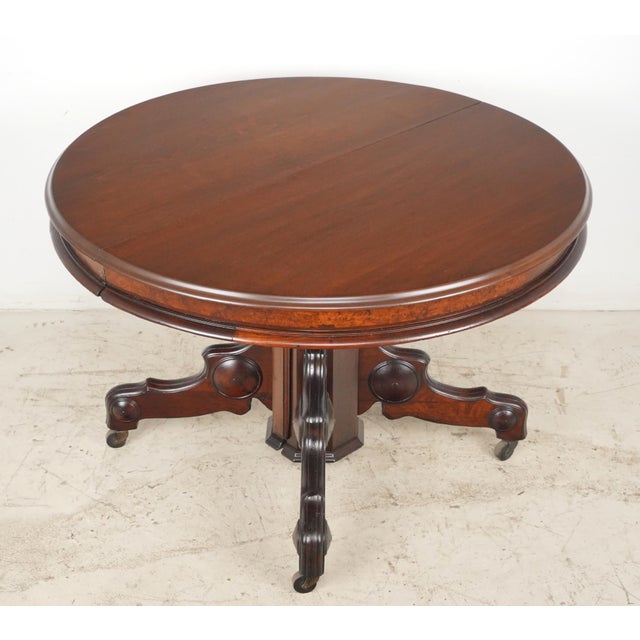 19th Century Victorian Style Expandable Walnut Dining Table For Sale - Image 6 of 13