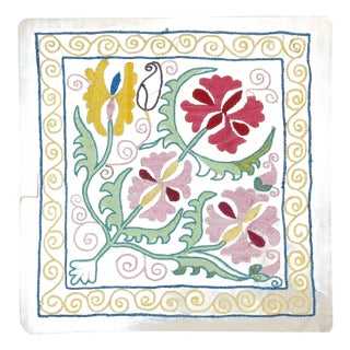 19"x19" Silk Embroidery Cushion Cover. Colorful Pillowcase. New Lace Pillow For Sale