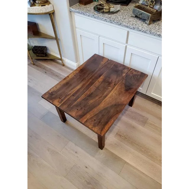 Rustic Country European Antique Fruitwood Low Table For Sale - Image 4 of 11