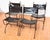 Black Vintage Dining Chairs in Leather and Wrought Iron, 1970s, Set of 4 For Sale - Image 8 of 18