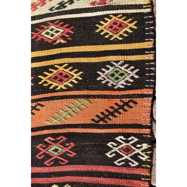 Textile 1970s Rustic Style Handmade Oushak Turkish Kilim Runner Rug For Sale - Image 7 of 13