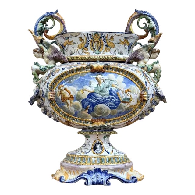 Large Centerpiece in Glazed Ceramic For Sale