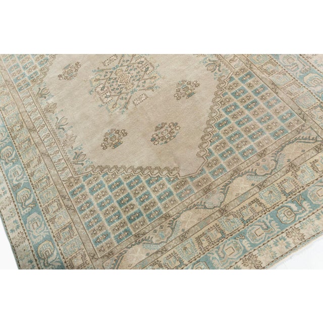 1940s Vintage Circa 1940 Turkish Oushak Rug Lightly Distressed 6ft 4in X 8ft For Sale - Image 5 of 12