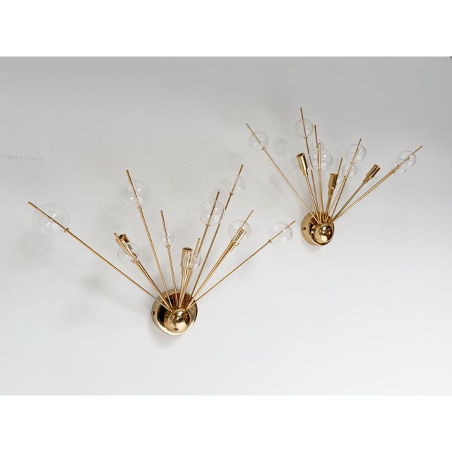 Mid-Century Modern Italian Wall Lamps with Glass Spheres, 1970s, Set of 2 For Sale - Image 3 of 17