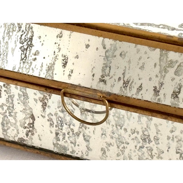 Vintage Brass and Mirrored Mercury Glass Lidded Box For Sale - Image 6 of 10