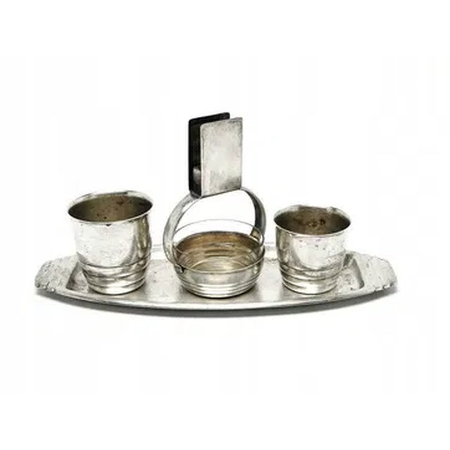 Silver Art Deco Hungarian Smoker Set from Szandrik, 1930s For Sale - Image 8 of 8