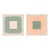Pair of Sage Green, Pale Pink and Peach Abstract Art Prints | Set of 2, 36 X 36 Prints in Wood Frames For Sale