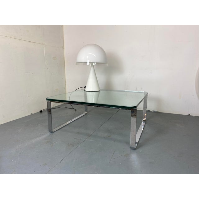 Swiss Space Age Modernist Chrome, Steel and Glass Coffee Table from Strässle, 1970s For Sale - Image 6 of 14