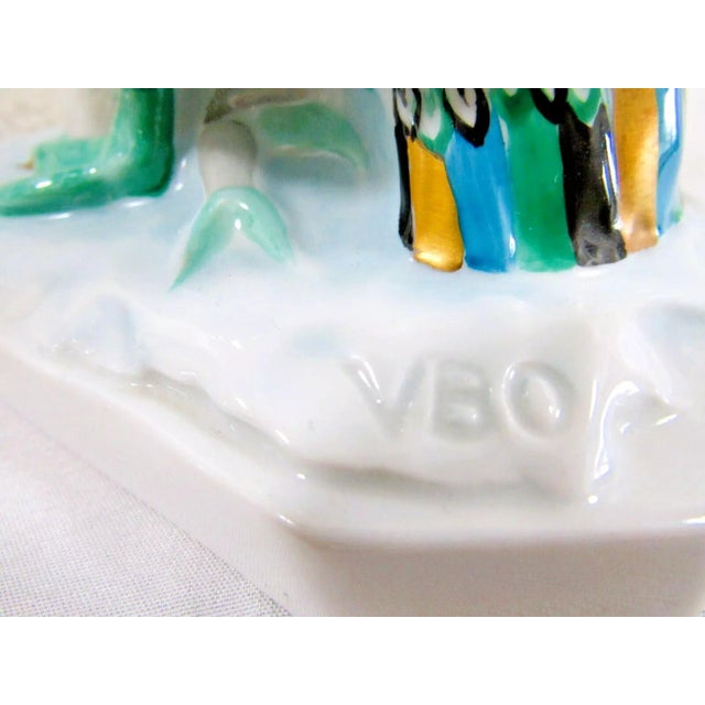 Ceramic 1980s Herend Hungary Handpainted Large Pelican 5073 Green Fishnet For Sale - Image 7 of 12